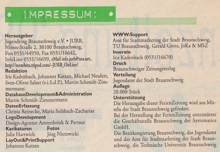 1998 FZ Impressum